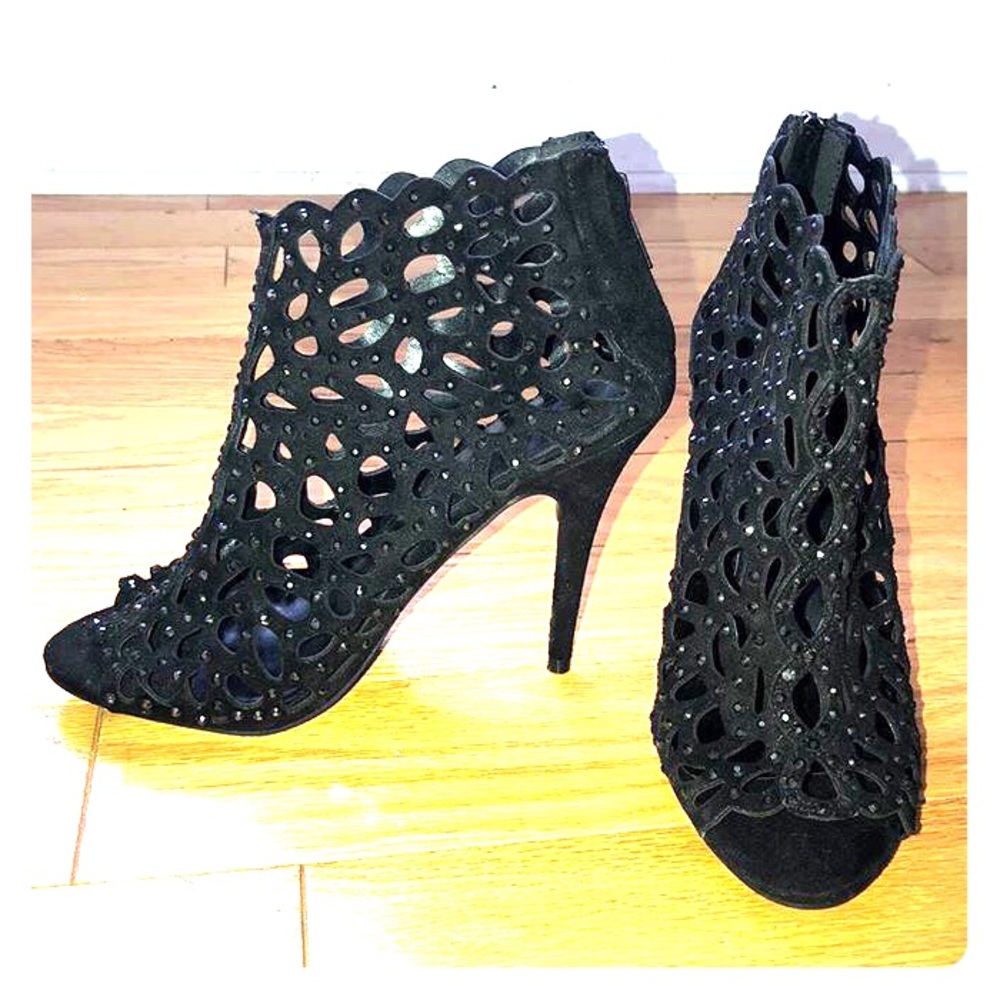 Zigi Soho Darlah Caged Rhinestone Peep-Toe